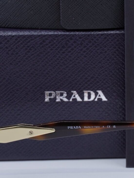 Prada PR65ZS ZVN70L Oval Sunglasses – Pale Gold\\Dark Green main image 10